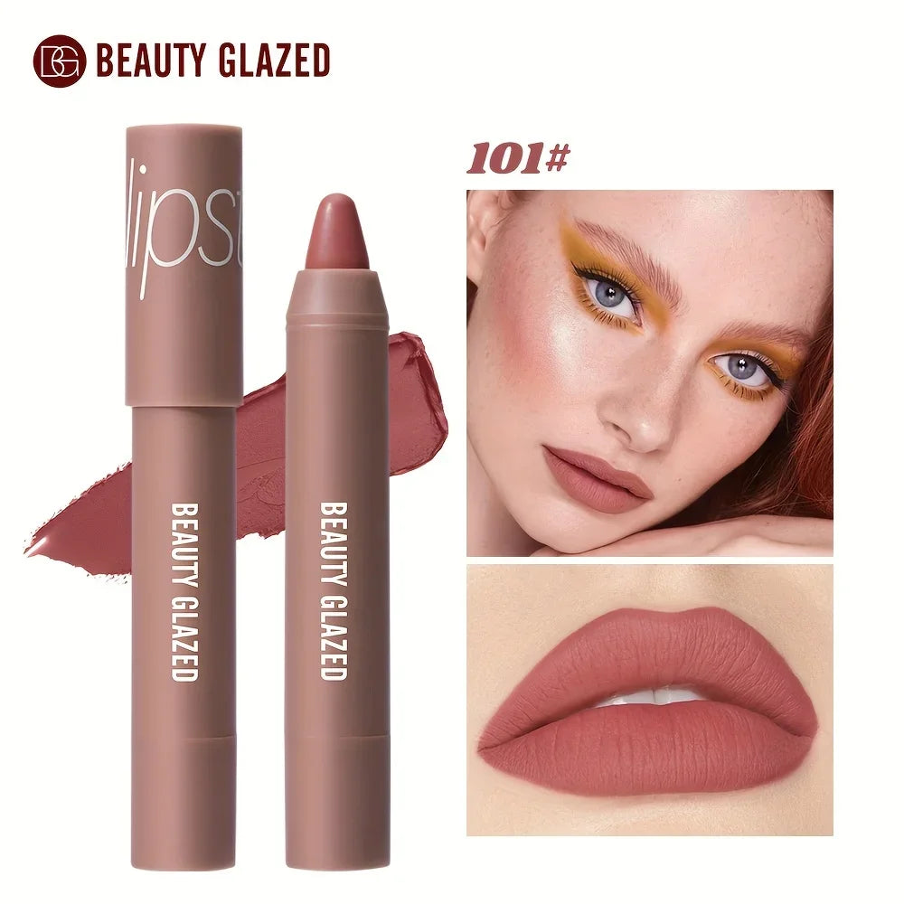 BEAUTY GLAZED 12 Colors Long-Lasting Waterproof Non-Stick Matte Lipstick Pen