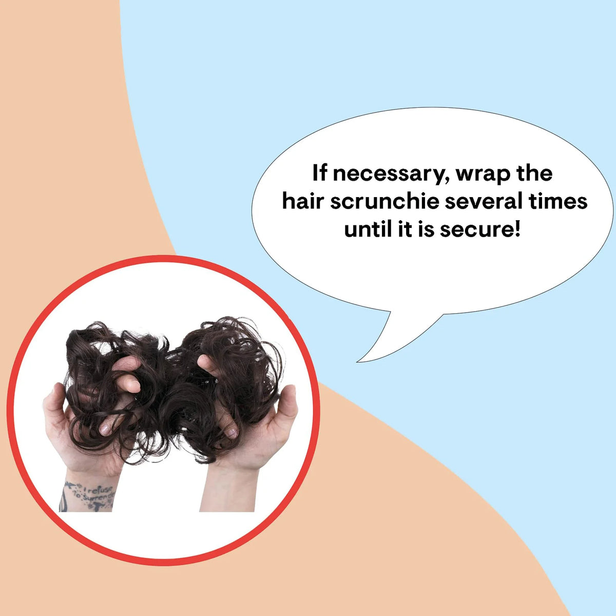 Dark Gray Big Hairpiece Scrunchy Updo Bridal Hairstyle Curly Synthetic Messy Bun