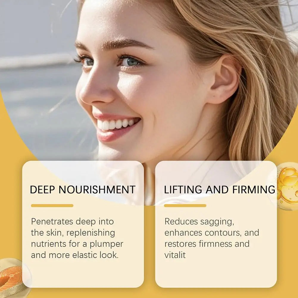 Korean Salmon Wrinkle Serum Skin Rejuvenation Essence, Strengthens Barrier Function, 24H Continuous Hydration Firming Skin Care