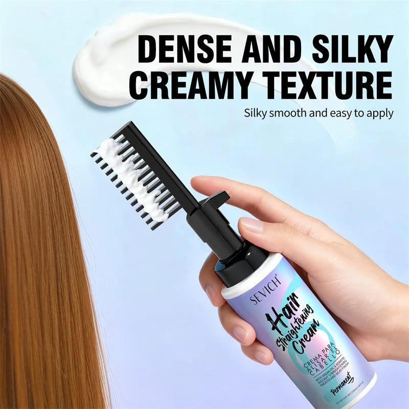 Hair Straightening Cream with Comb Repair Hair Frizz Permanent Salon Curly Straightening Mask Protein Smooth Keratin Hair Care