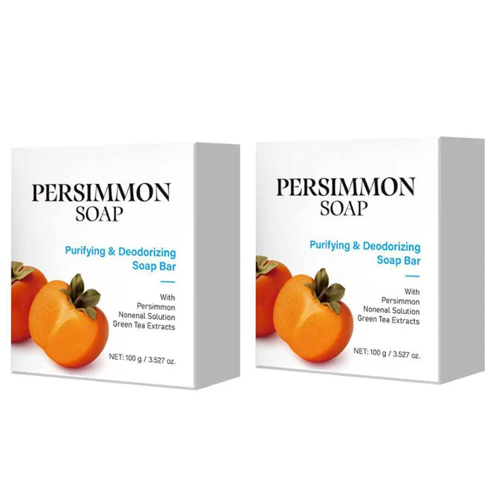 Japanese Persimmon Soap Bar,Body Purifying Deodorizing Natural Mild Soap Bar with Green Tea Extracts,Gentle on All Skin Types