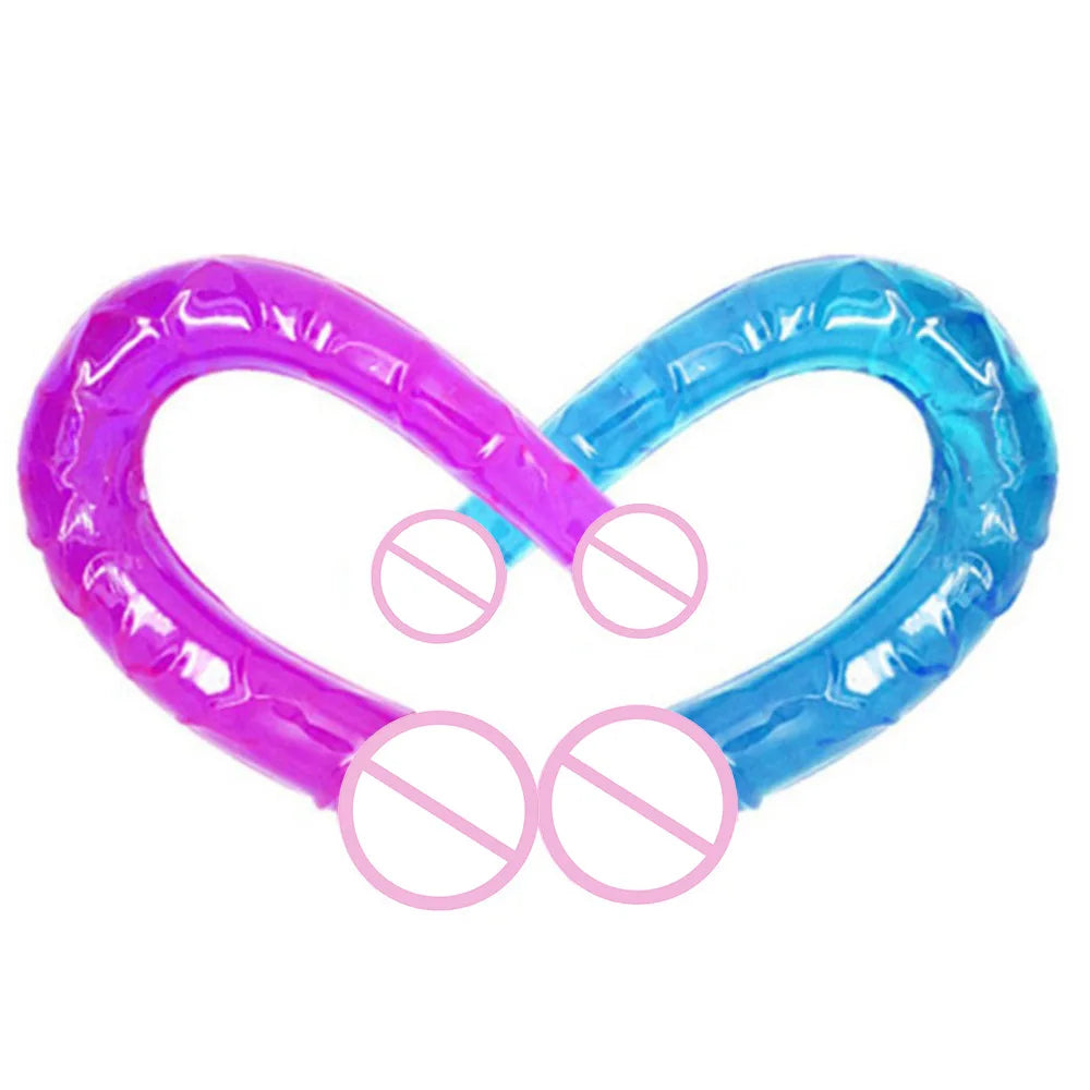 Realistic Penis Dildo Sex Toys For Woman U Shape Double Ended Flexible Jelly Dildos Penis G Spot Anal Stimulator Adult Sex Toys