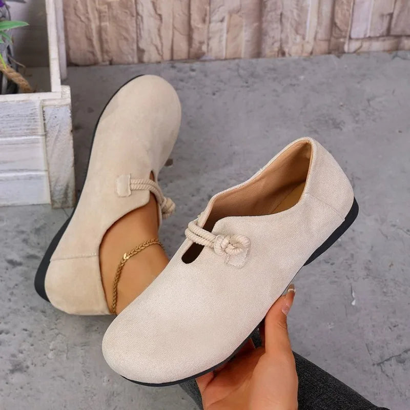 Retro Flat Shoes New Design Shallow Loafers Women's Casual and Comfortable Solid Color Women's Shoes Zapatos De Mujer
