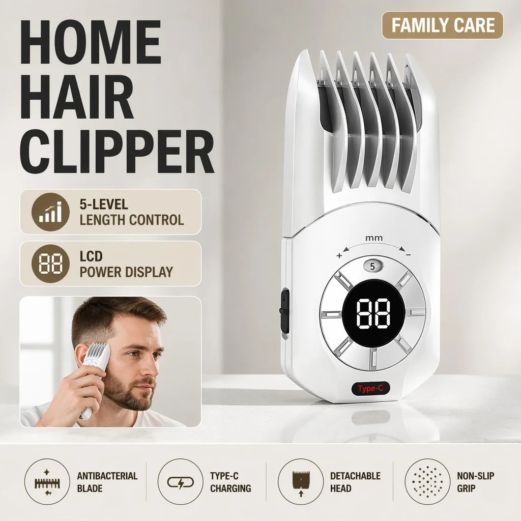 Electric Hair Clipper, Hair Cutting Tool, Self-Cutting Pusher, Electric Push Hair Salon, Dedicated for Home Use, Children's Hair