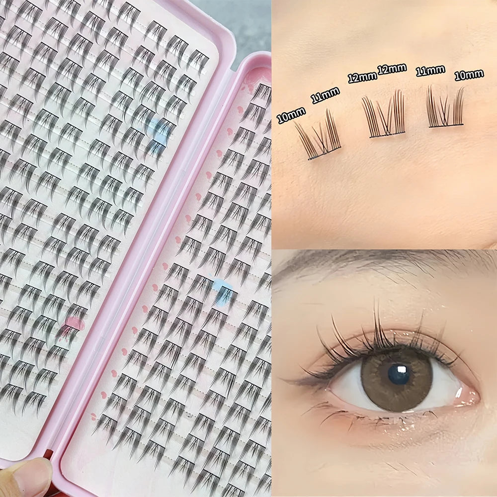 288 Large Eyelashes with Pointed Cat-Eye C-Curl 10-14Mm Eyelashes That Are Natural And Light Without Blinking to Enlarge