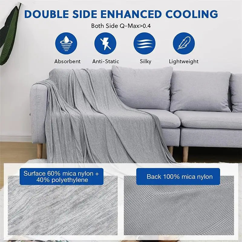 Cooling Summer Blanket for Hot Sleepers Lightweight Cold Thin Blanket for Sleeping,Hot Flashes Night Sweats,Soft Blanket for Bed
