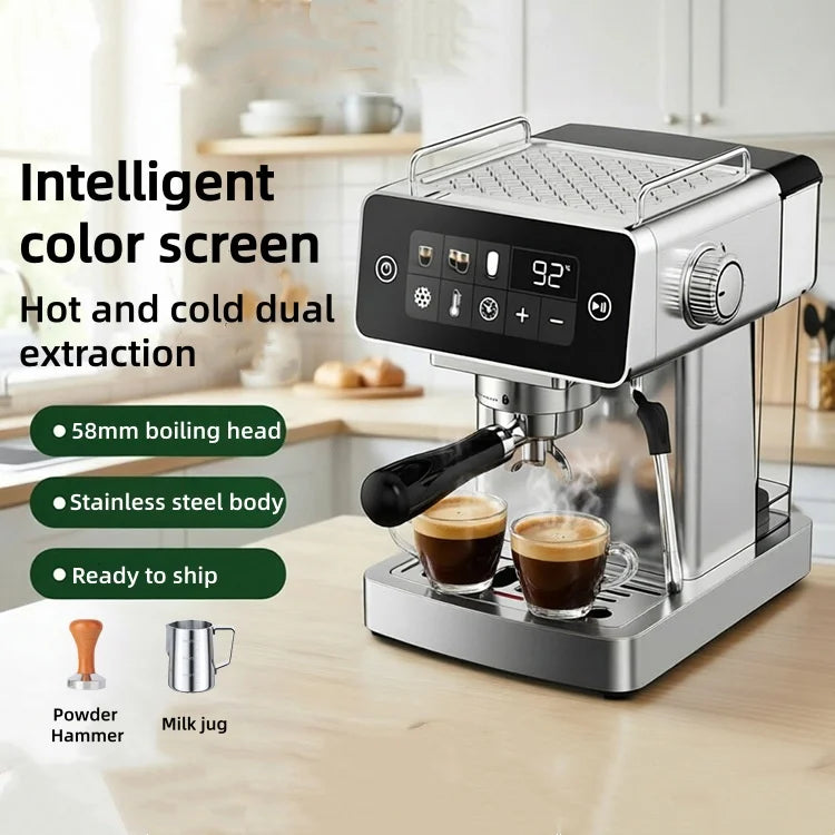Espresso Coffee Machine, Automatic Milk Frother Espresso Maker with 20Bar Pump, Compact Semi-Automatic Coffee Machine for Home O