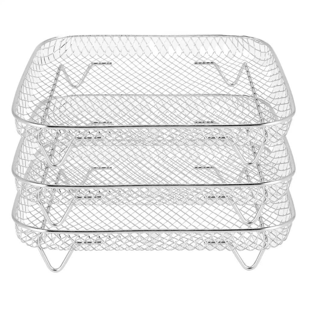 -A89Z 8 Inch Air Fryer Rack For Instant Vortex Air Fryer,For ,For COSORI Air Fryer,Square Three Stackable Dehydrator Rack