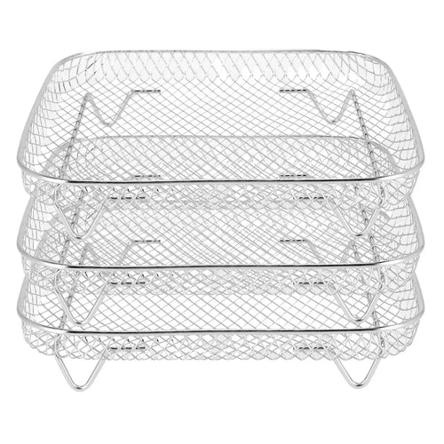 -A89Z 8 Inch Air Fryer Rack For Instant Vortex Air Fryer,For ,For COSORI Air Fryer,Square Three Stackable Dehydrator Rack