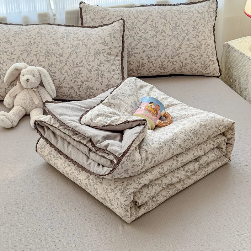 New Sweet Printed Air-Condition Blanket Soft Skin-Friendly quilted quilt Breathable Cooling Summer Comforter Queen King Beds