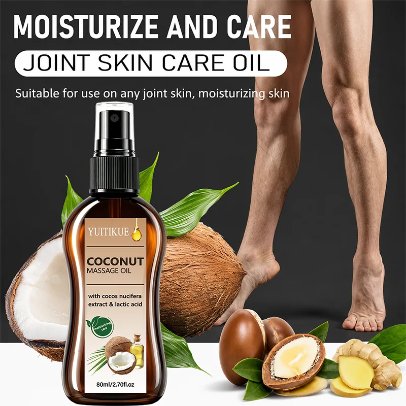 Coconut Massage Oil Natural Cocos Nucifera Extract Non Greasy Hydrating Skin Care Oil For Back Knee Elbow Ankle Joint Massage