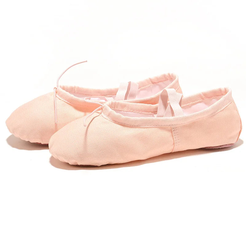 Girls Ballerinas Canvas Soft Sole Ballet Dance Slippers Children Practice Ballerinas Woman Dance Shoes