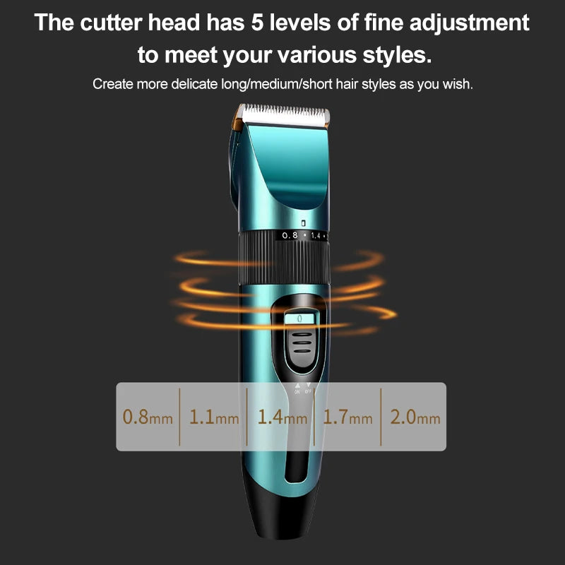Electric Hair Clipper Wireless Professional Trimmer LED Display Ceramic Blade Household Low Noise Men Hair Clipper Haircut Tool