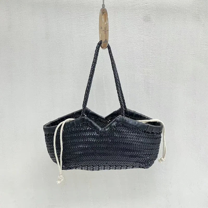 Bamboo Woven Market Shopping Basket,Handmade Women Shoulder Bag,designer Large Capacity Tote Bag,Summer Vacation Beach Handbag