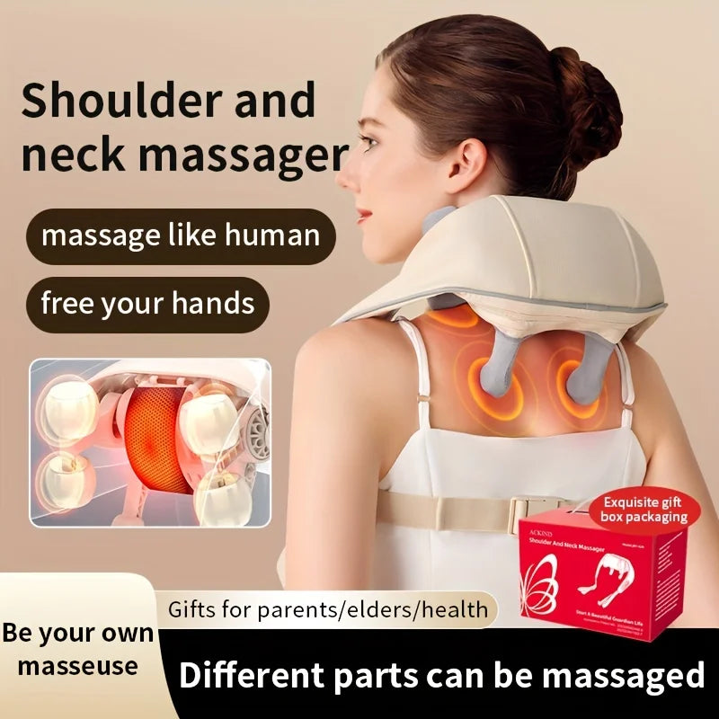 Electric Heat Neck Massage Shawl Shiatsu Kneading Cervical Spine Massager Car Home Back Shoulder Neck Trapezius Muscle Massager