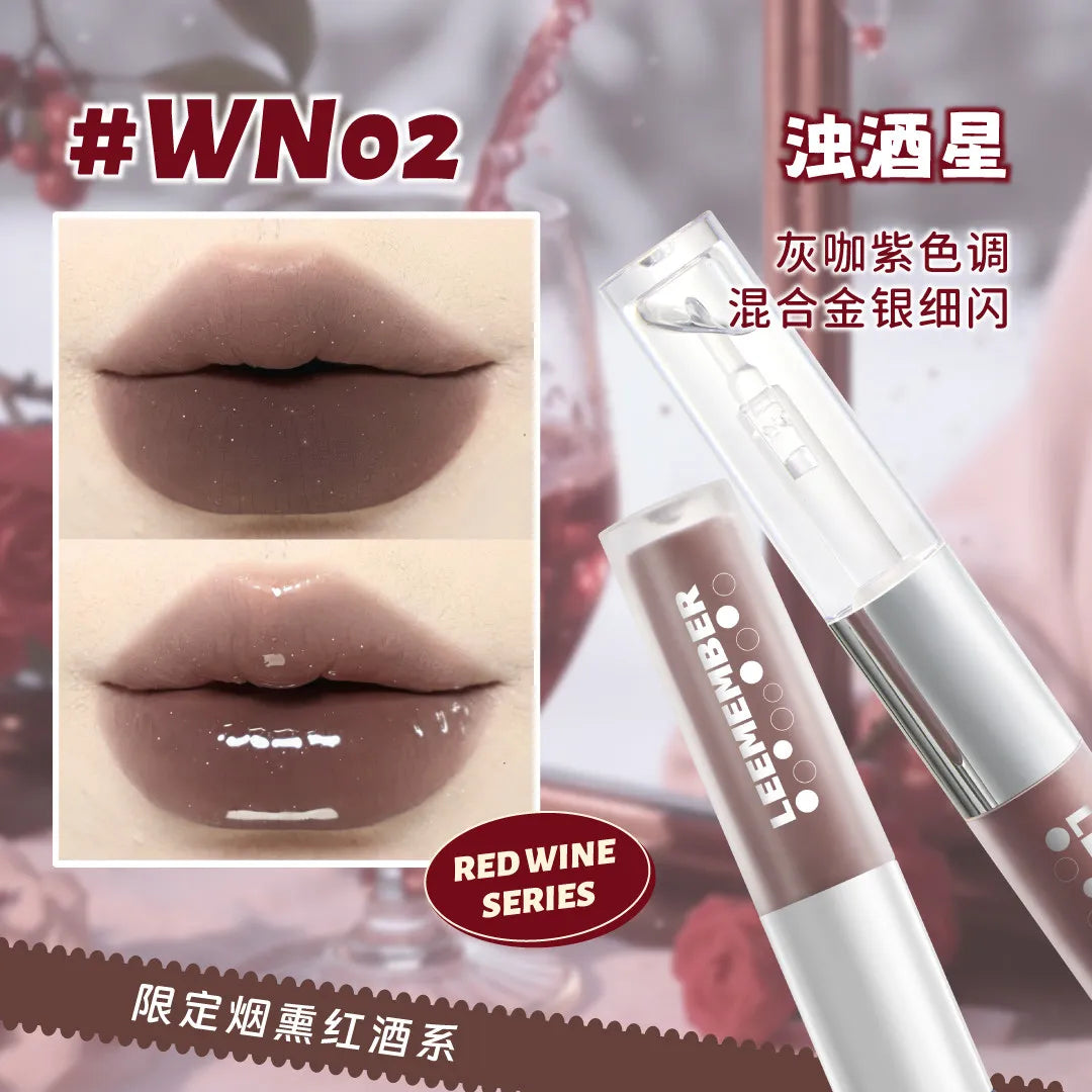 LEEMEMBER Double Head Lipstick Matte Soft Lip Mud Mirror Moisturizing Non-stick Cup Longlasting Lip Glazed Original Lip Makeup