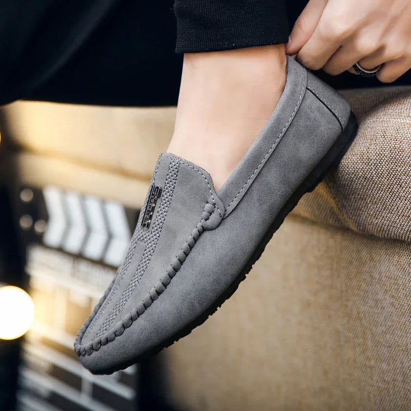 Summer Suede Men's Flat Shoes Lightweight Mens Loafers Fashion Male Slip-on Business Male Moccasins Driving Zapatos Para Hombres