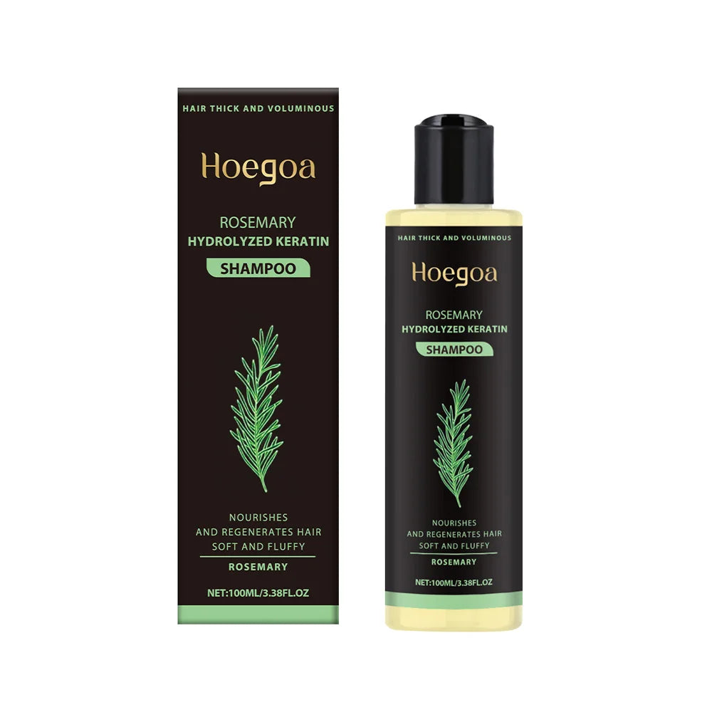 3pcs Rosemary Hair Growth Shampoo Thickening Hydrolyzed Keratin Dry Frizzy Damaged Repair Moisturizing Scalp Cleaning Shampoo