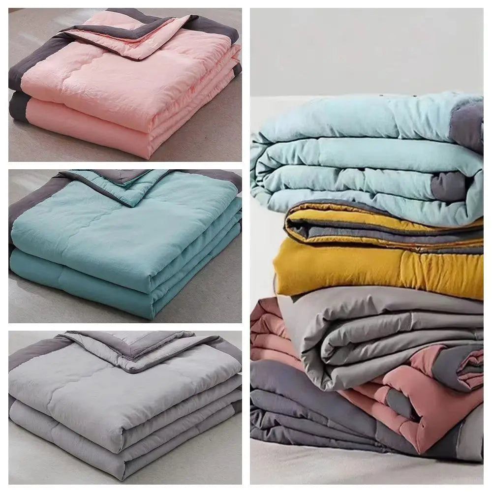 Double Sided Cooling Blanket Cold Effect SkinFriendly Conditioning Quilt Breathable Solid Color Cooler Quilt Summer Cooler Quilt