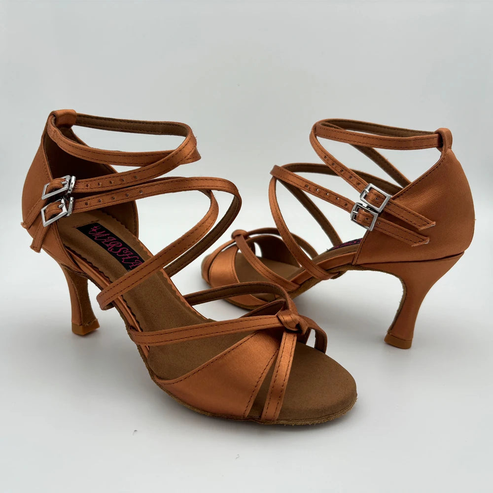 High heel Elegant Latin Dance Shoes For women Salsa shoes dropshipping comfortable latin shoes MS6209DTN low heel available