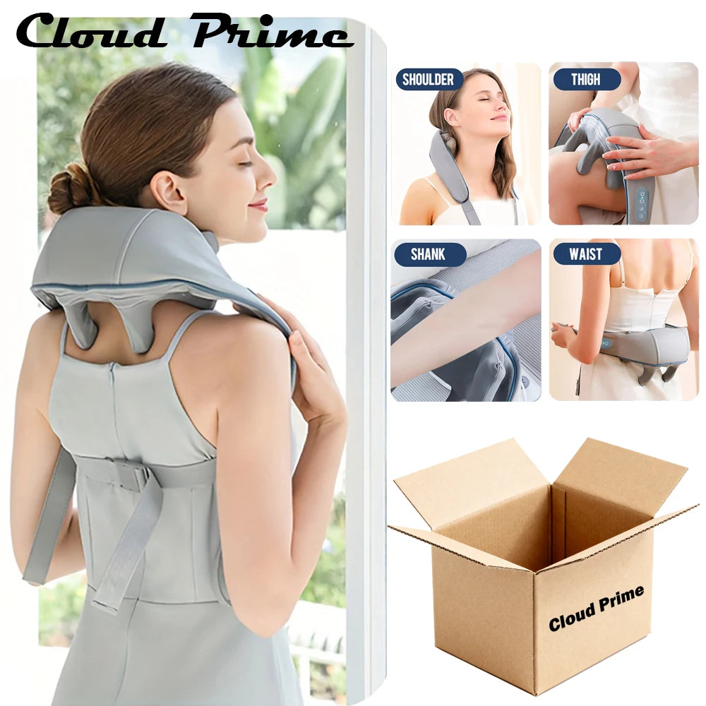 25W Neck And Shoulder Massager Wireless Shoulder And Back Kneading Massage Shawl Trapezius Neck Cervical masajeador