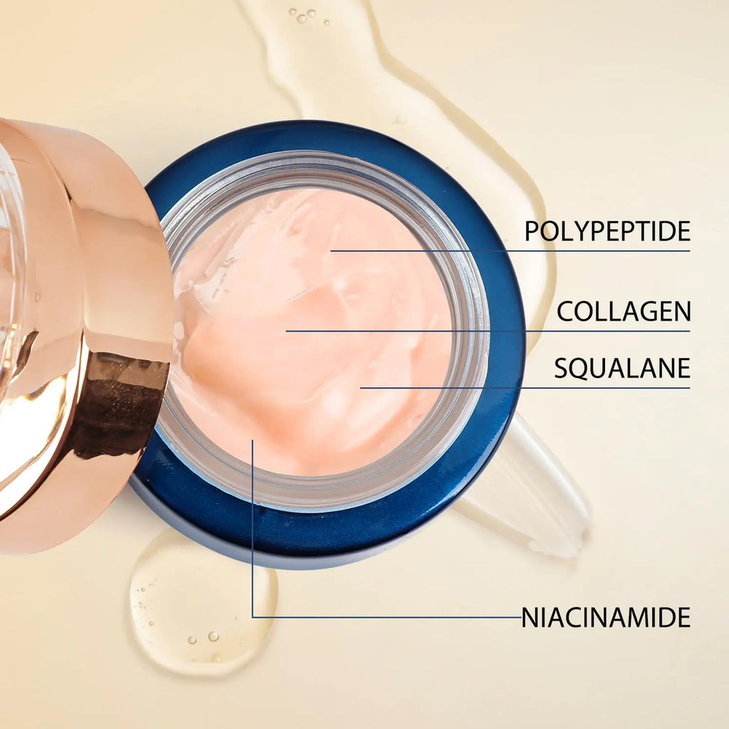 Japanese Collagen Firming Lifting Face Cream - Deep Moisturizing Illuminating Wrinkle Fine Line Reducing Brightening Skin