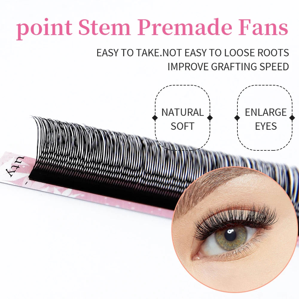 U-Shape YY Lash U YY Extensión De Pestañas 3D Cluster Eyelash Bundles UY Premade Volume Fans YY Ciilios False Eyelash DIY Logo