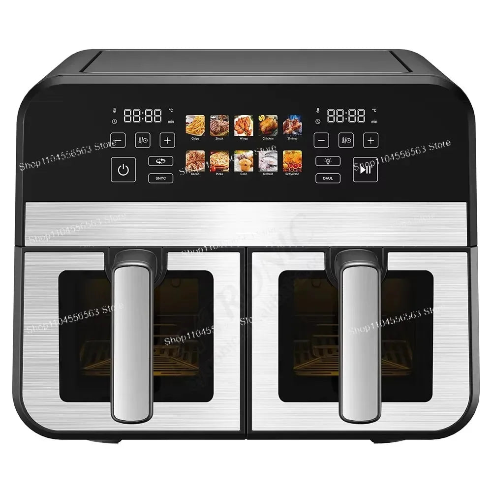 Intelligent Digital Control Air Fryer Oven Large Capacity Oil Free 9L Double Basket Multifunctional Electric Air Fryer