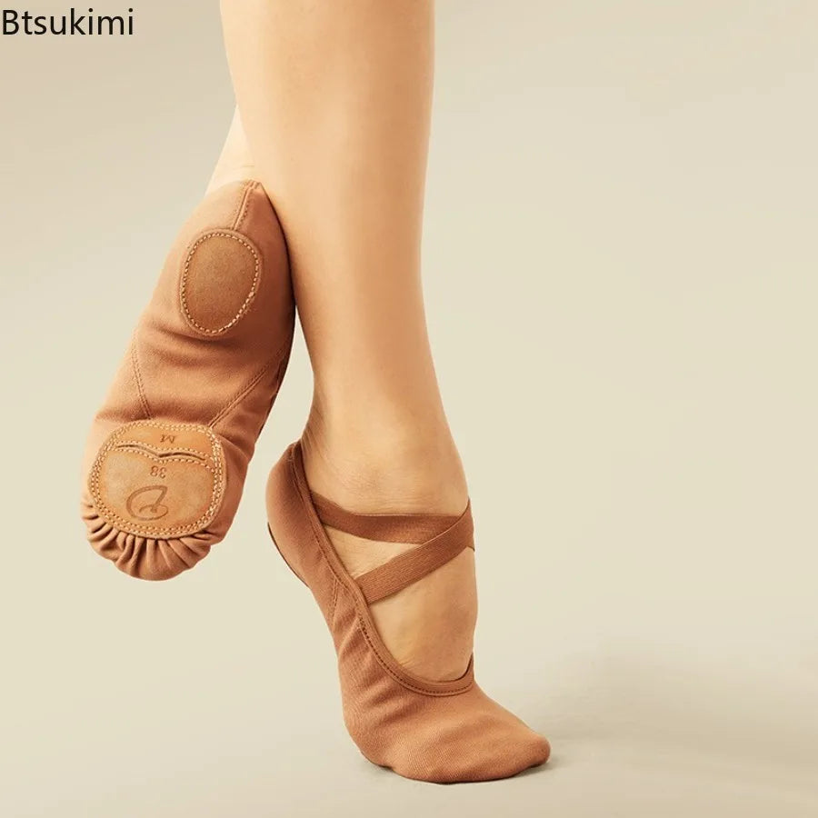 Ballet Shoes for Child and Adult Canvas Flats Ballet Dancing Slippers Classic Dance Shoes Soft Split-Sole Gymnastic Yoga Shoes
