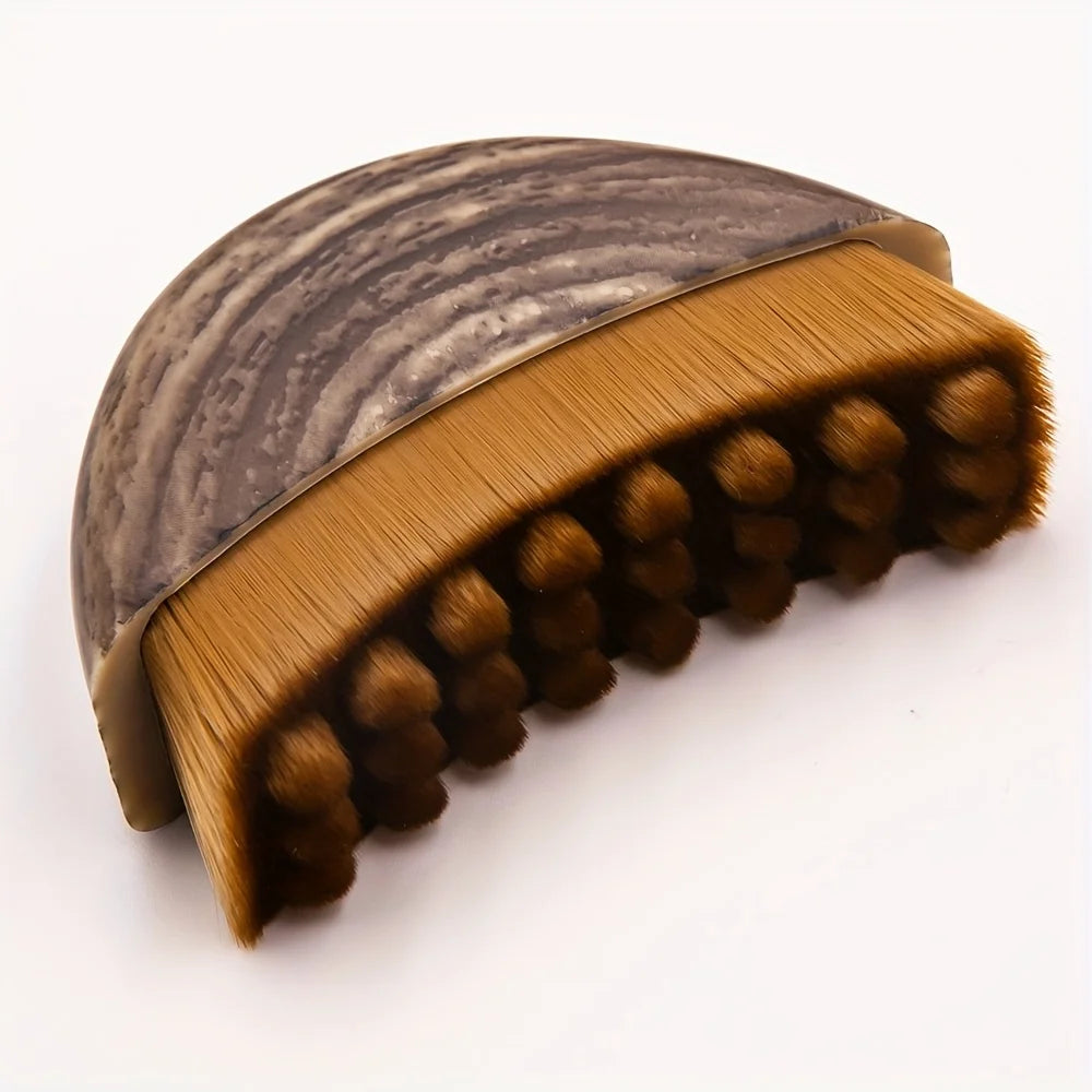 Lymph Contour Facial Brush, Dry Brush for Face, Jawline, and Chin Shaping, Ergonomic Design, Precise Fit to Light Beige