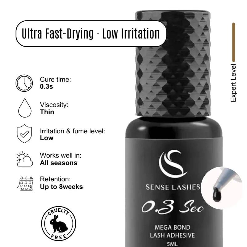 SENSE LASHES Professional 5ml 0.3s Eyelash Glue Fast Drying Strong Glue Eyelash Extensions Lash Adhesive Pegamento Pestañas