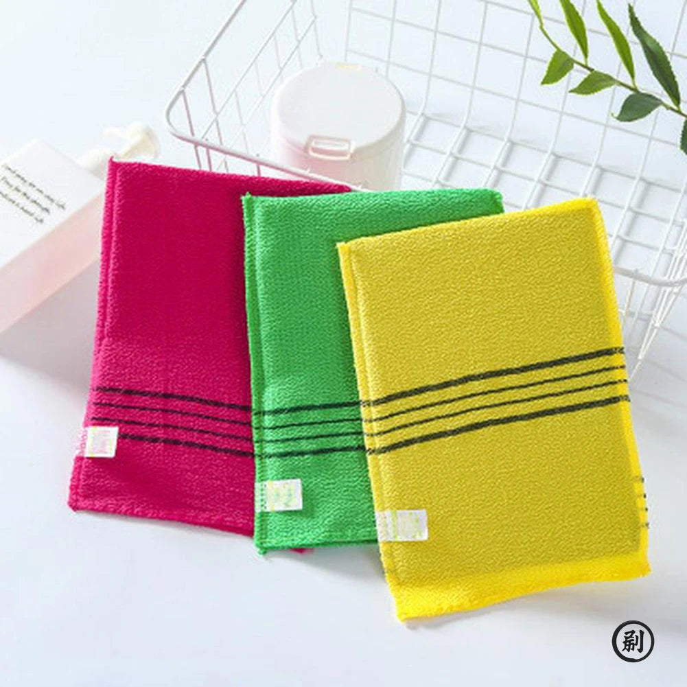 Exfoliating Bath Pad Towels Set Korean Italy Asian Exfoliating Bath Washcloth Body Scrub Shower Soft Polyester Cotton