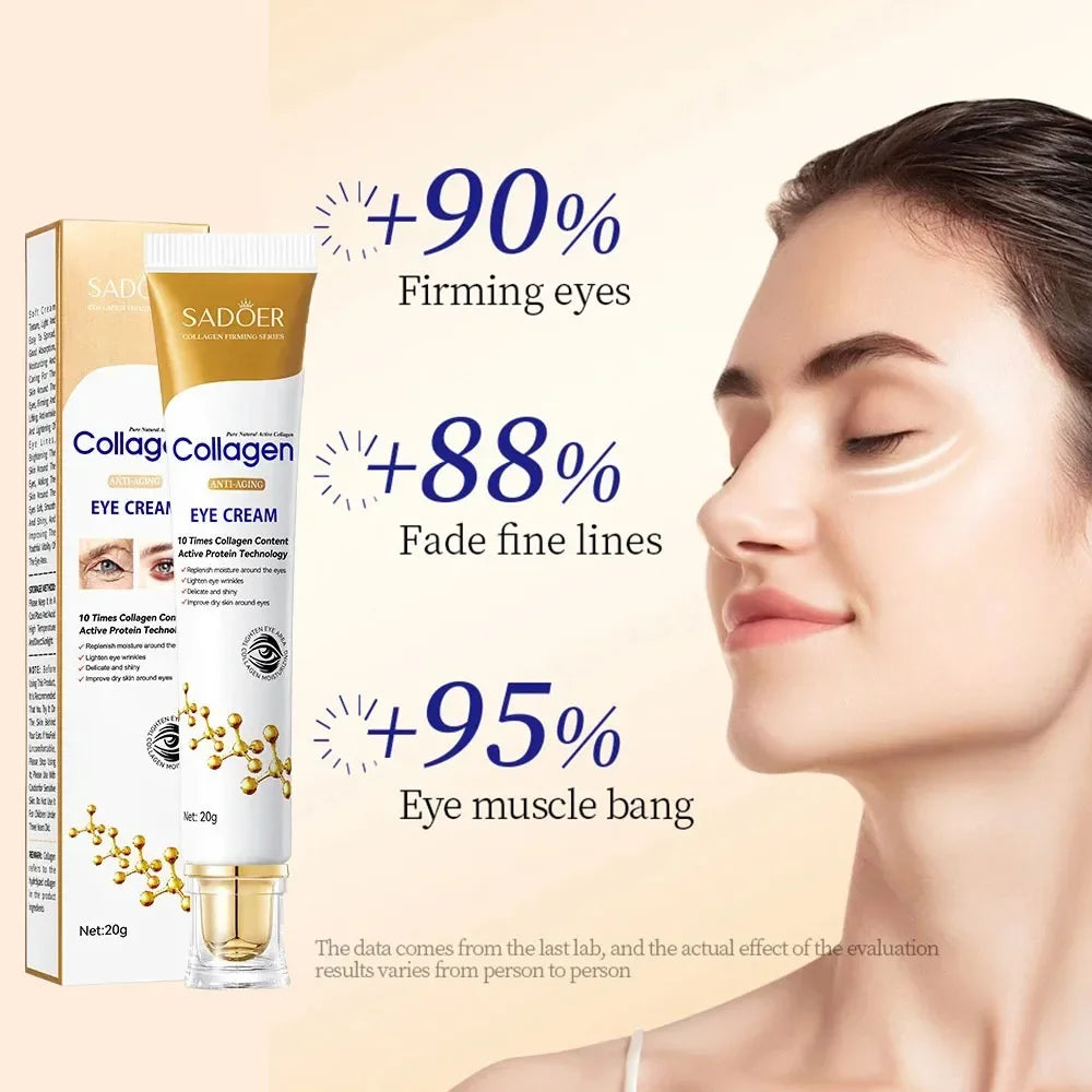 Sadoer Collagen Eye Cream Skin Care Anti-Dark Circles and Eye Bags Firming Moisturizing Eye Care Eye Cream Skin Care Products for the Skin Around the Eyes
