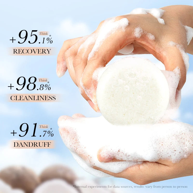 SADOER Coconut Hair Soap Solid Shampoo Oil Control Anti Dandruff Deep Cleansing Dry Damaged Hair Smooth Hair Shampoo Repair