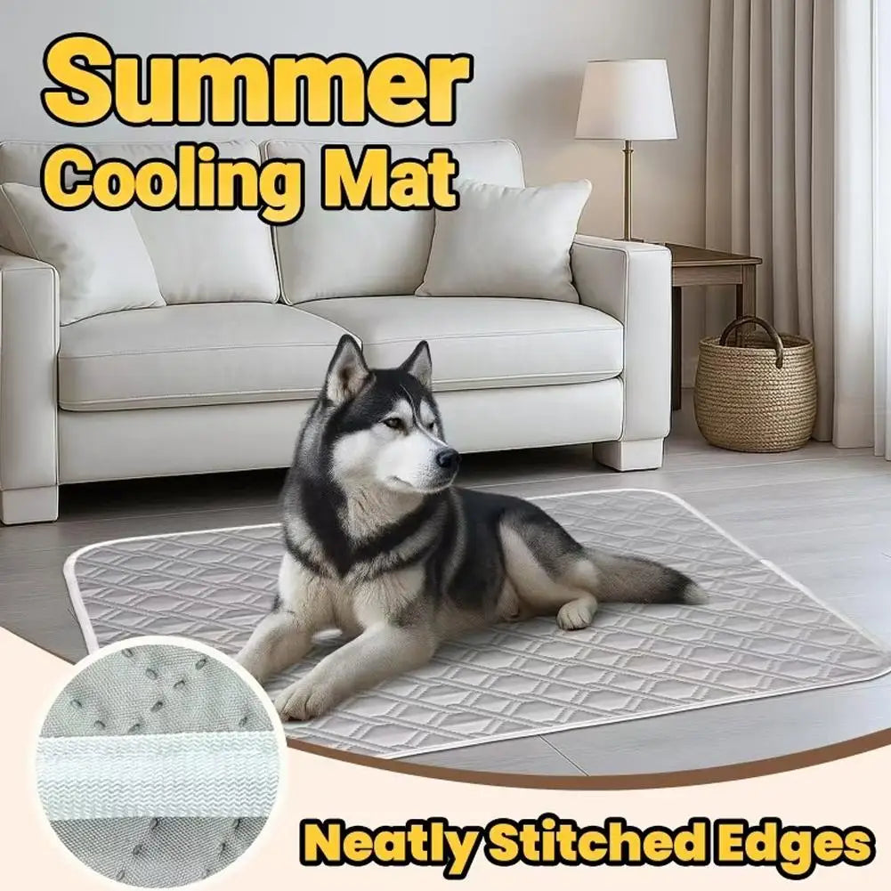 Pet Cooling Mat Breathable Dog Bed Pad Summer Cooling Bed For Cats Dogs Machine Washable Soft Comfortable Grey Mat All Sizes