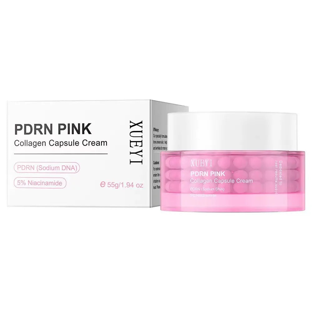 Korean PDRN Pink Collagen Capsule Cream with Niacinamide Cream for Uneven Skin Tone Lightweight Face Moisturizer Non Greasy care