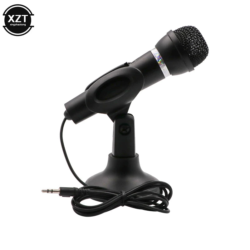 3.5mm Microphone Home Stereo MIC Desktop Stand YouTube Video Skype Chatting Gaming Podcast Recording Microphone for PC