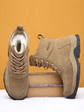 Men's sheepskin and wool integrated snow boots, real leather and fur, winter thick and warm boots slip resistance for Men's ﻿