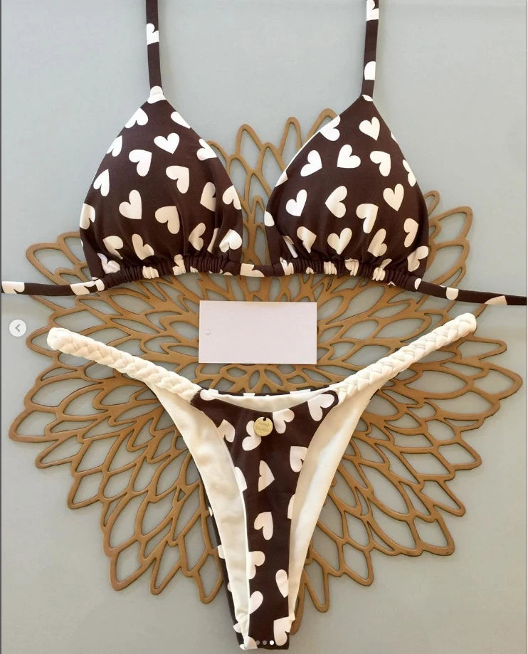 2026 New Sexy Women Bikini Set Beach Holiday Swimsuit Brazilian Thong Bikini Set Sexy Two Pieces Bathing Suit Women Beach Wear