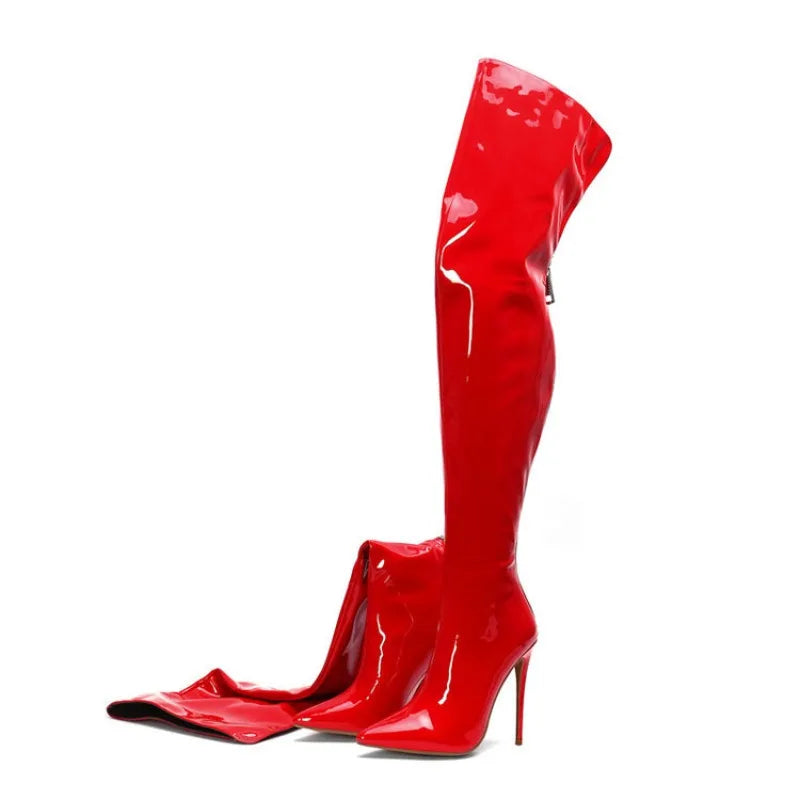 Sexy Womens Shoes Exquisite Pointed Tip High Heeled Boots for Woman Fashion Model Over The Knee Boots Designer Shoes Botas Mujer
