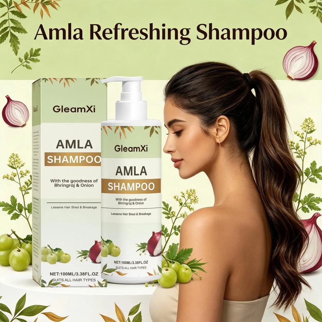 Amla Shampoo Strengthening Nourishing Hair Controls Excess Oil Adds Shine Reduce Hair Shedding Breakage Onion Bhringraj Shampoo