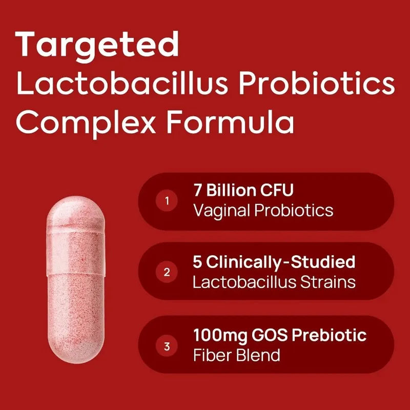 Vaginal Probiotics for Women - PH Balance, Healthy Vaginal Odor, Vaginal Flora, Yeast Balance, Immune Support - Probiotics 60pcs