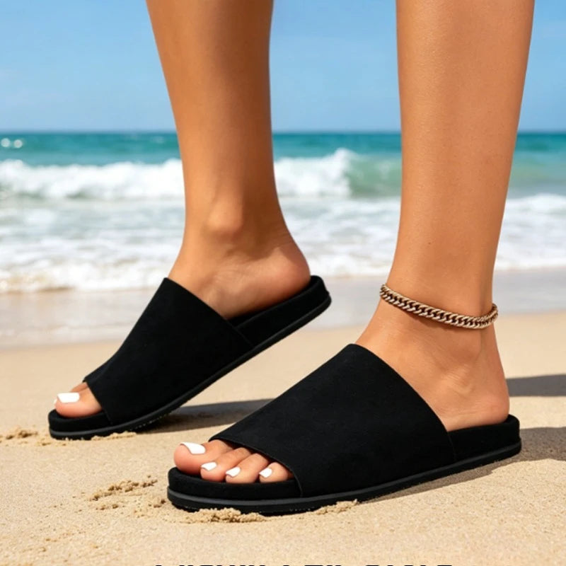 Women Flats Slippers Suede Casual Shoes Beach Fashion Sandals Dress Walking New Comfort Flip Flops Brand Mujer Zapatos