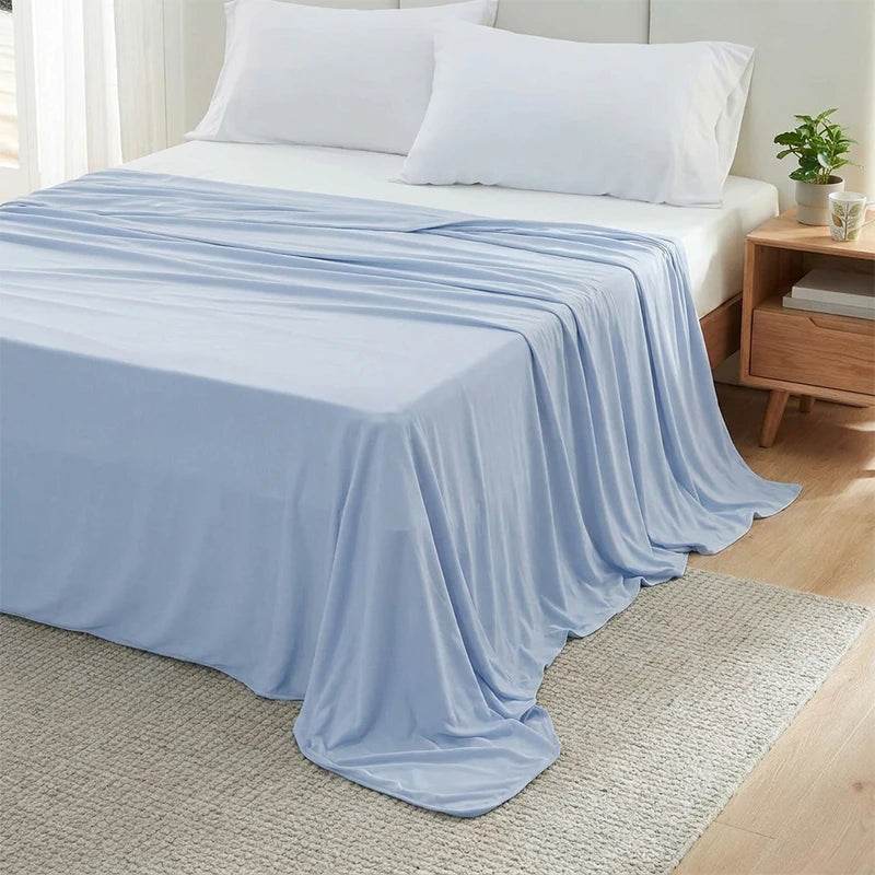 Lightweight Ice Silk Cooling Blanket Air Condition Comforter for Summer Pure Color Lightweight and Smooth Twin/King Size Cold