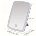 LED Makeup Mirror with Touch Sensor 3 Color Lighting  Adjustable Brightness Folding Tabletop Cosmetic Mirror with USB Charging