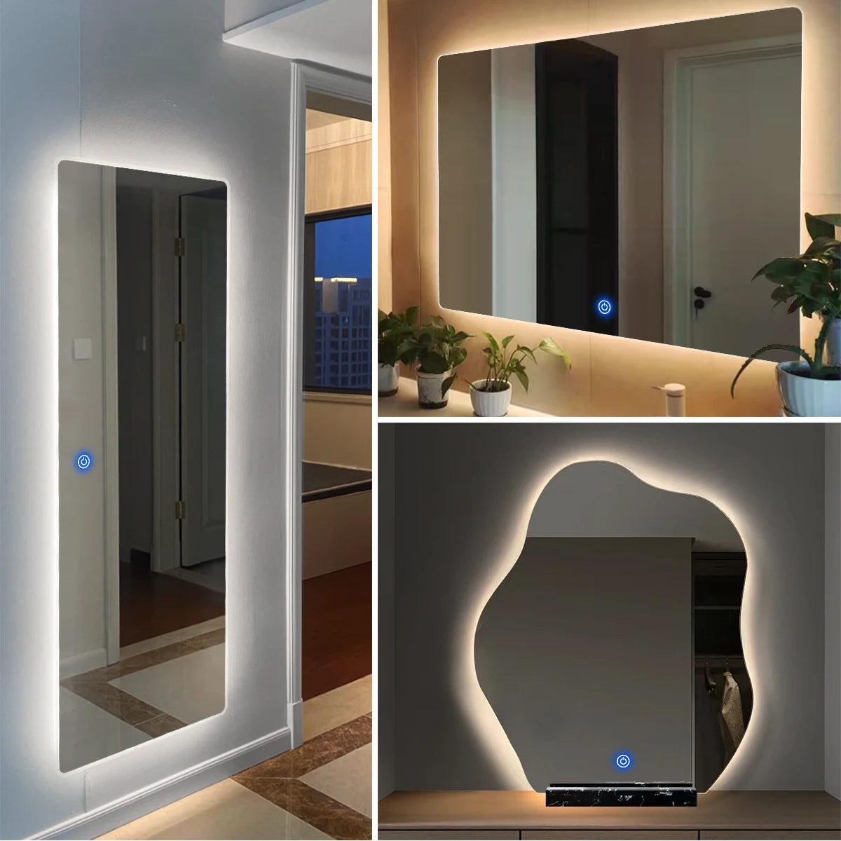 LED Makeup Lamp USB Rechargeable Lamp 5V LED Strip Light with Touch Sensor Dimmable Swtich for Bathroom Mirror Backlight Decor