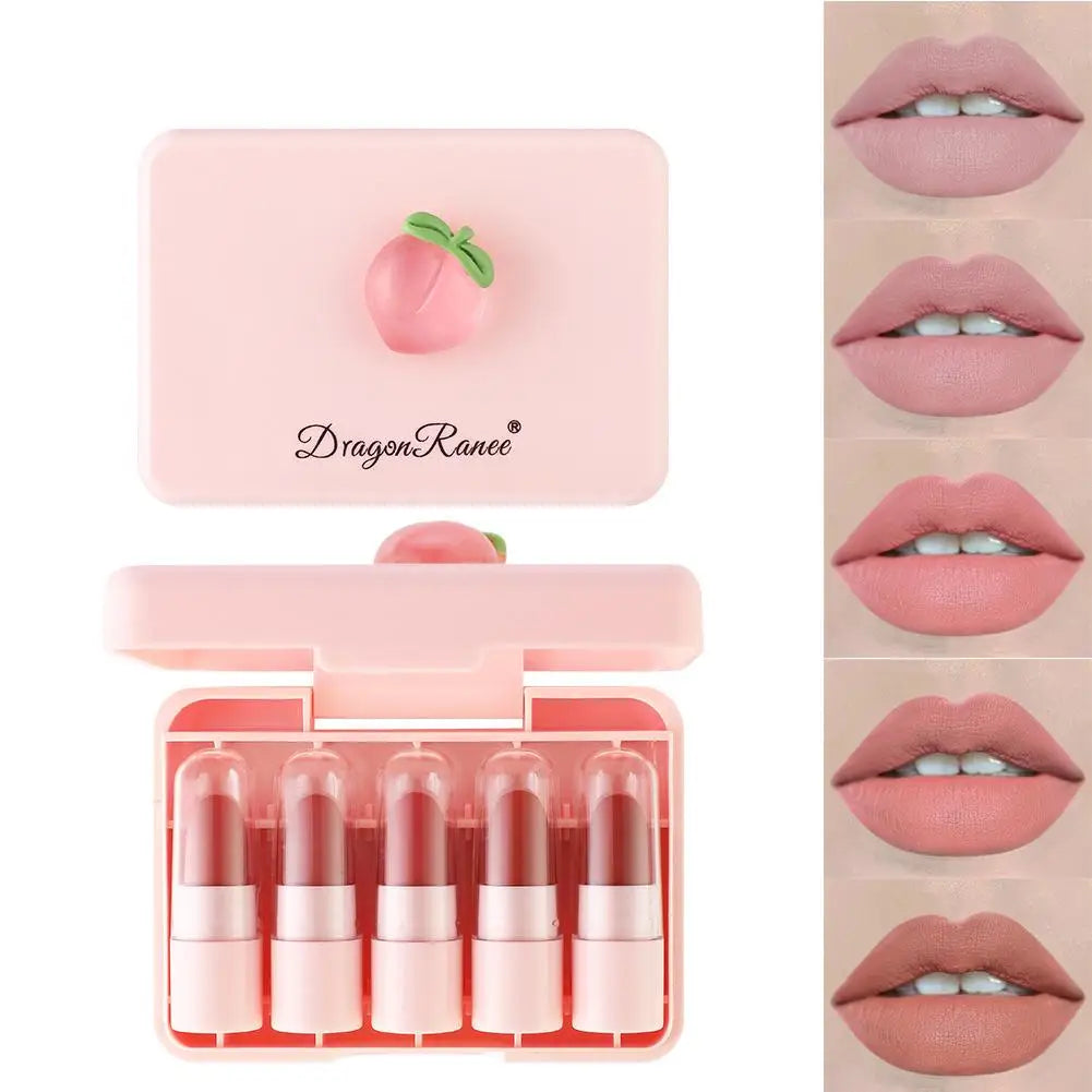 6Pcs/Set Waterproof Lipstick Sexy Lip Stick Matte Velvet Lipstick Color Mood Changing Long Lasting Moisturizing Lipstick Makeup