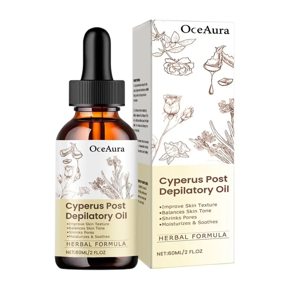 Natural Cyperus Rotundus Essential Oil 60ml for Hair Removal Moisturizing Soothing Skin Reducing Body Hair Painless After