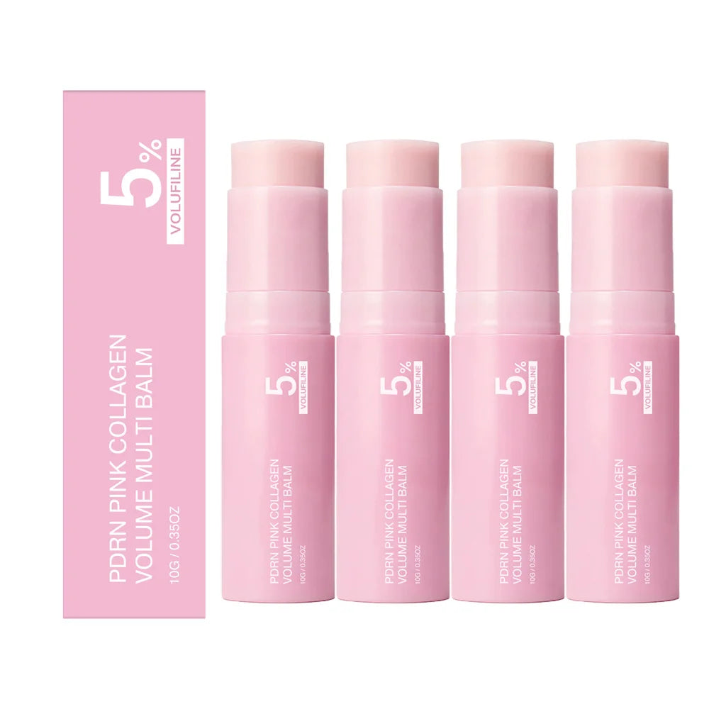 Pink Collagen Volume Balm 5% Volufiline Plumping Hydrating Balm Stick Korean Skin Care Fine Lines Moisturizer For Face Neck Eye