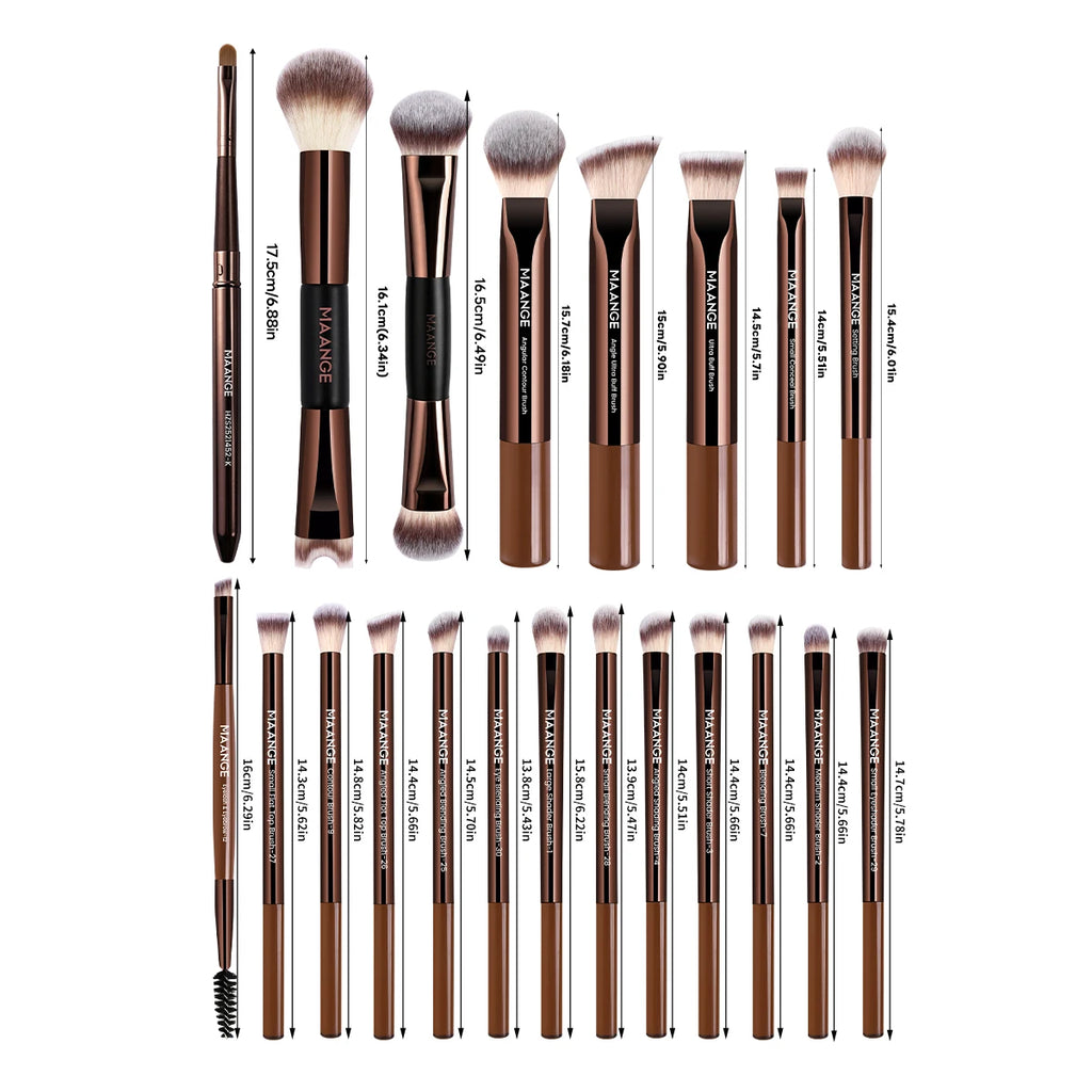 MAANGE 21pcs Makeup Brush Set Including Eyeshadow Brush Foundation Brush, BB Cream Brush Concealer Brush Mixed Brushes Makeup